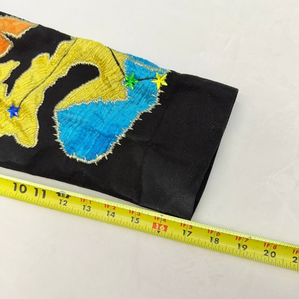 Vintage Anage Patchwork Jacket Women M Multi Color Star Embroidered Wearable Art - Picture 9 of 9